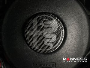 Alfa Romeo Giulia Steering Wheel Trim - Carbon Fiber - Center Badge Cover